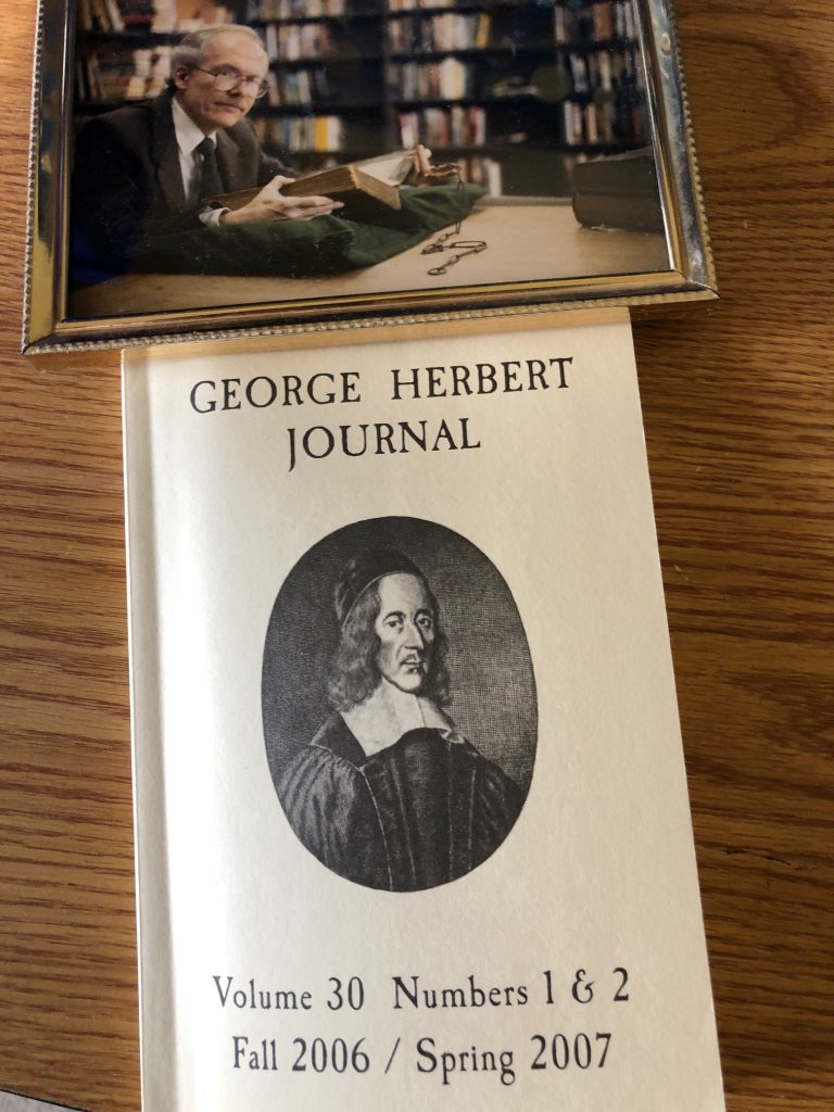 Picture of Dr. Dan Doerksen and of George Herbert Journal table of contents